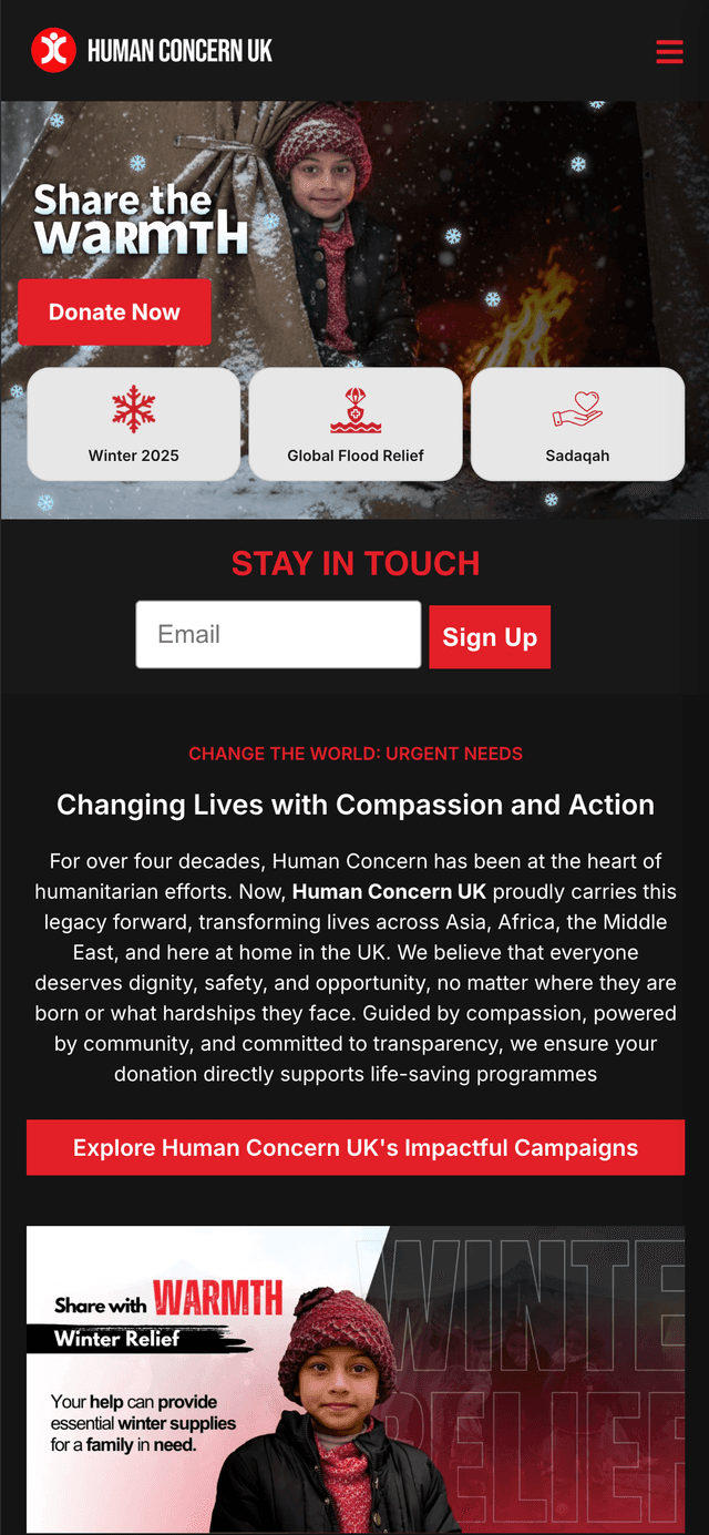 Human Concern UK project